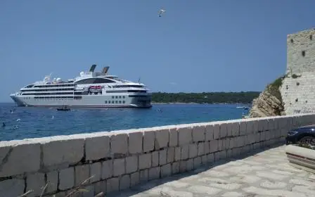 Port of Rab cruise ship in dock