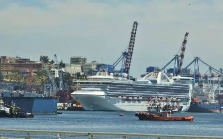 Princess cruise ship docked at the port of Valparaiso, Chile