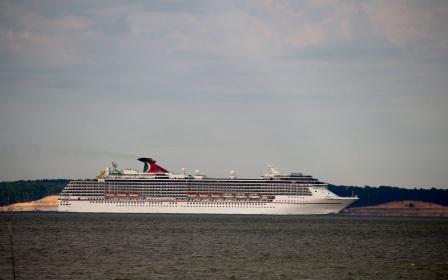 Carnival Pride cruise ship sailing to homeport