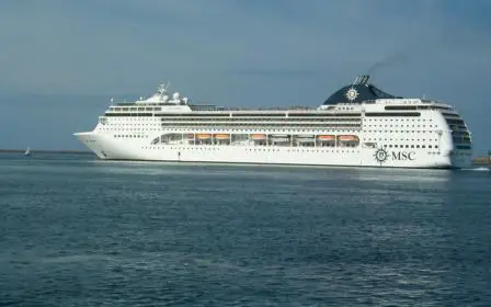 MSC Cruises Opera cruise ship sailing to homeport