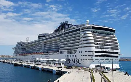 MSC Cruises Splendida cruise ship sailing to homeport