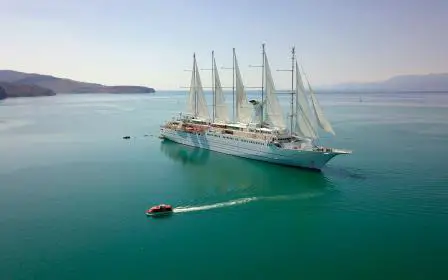 Wind Surf cruise ship sailing from home port