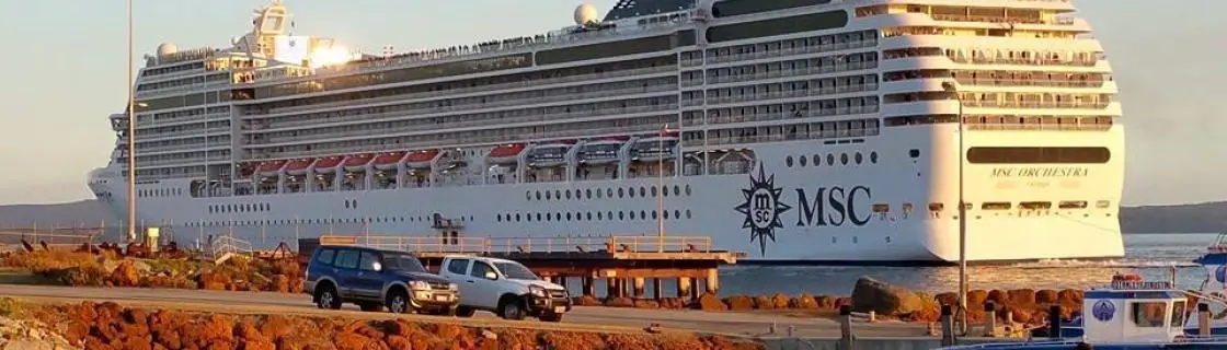 MSC cruise ship docked at the port of Albany, Australia