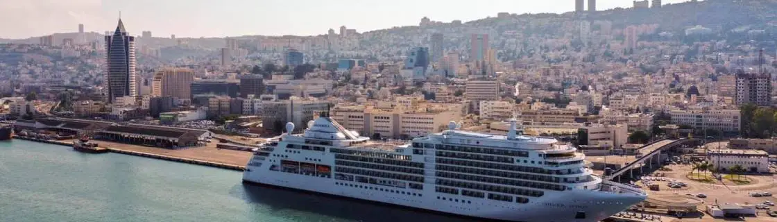 Cruise ship docked at the port of Haifa, Israel