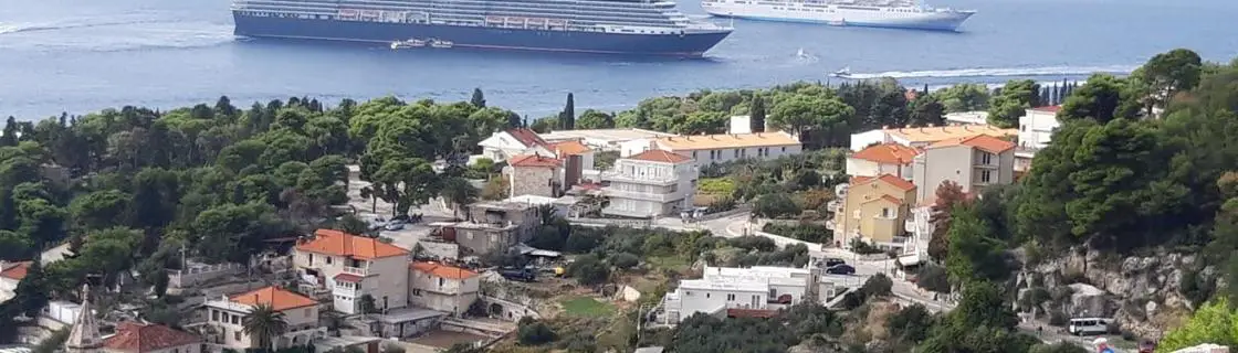 Carnival cruise ship docked at the port of Hvar, Croatia
