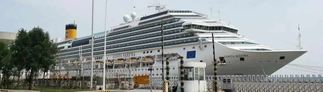 Costa cruise ship docked at the port of Tianjin, China