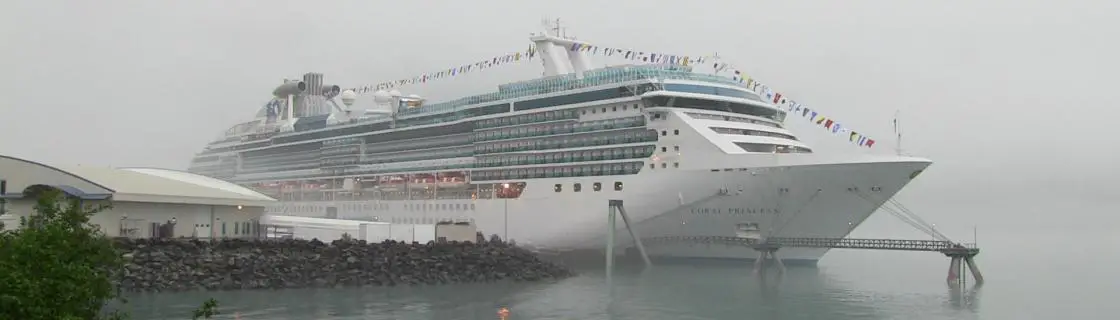 Princess cruise ship docked in the port of Whittier, Alaska