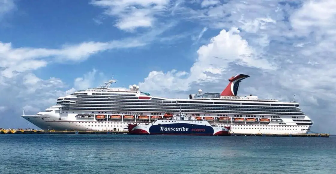 Carnival Freedom cruise ship sailing to homeport