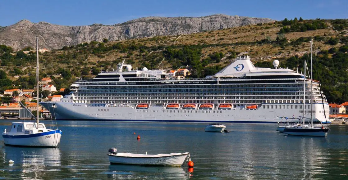 Oceania Riviera cruise ship sailing from homeport
