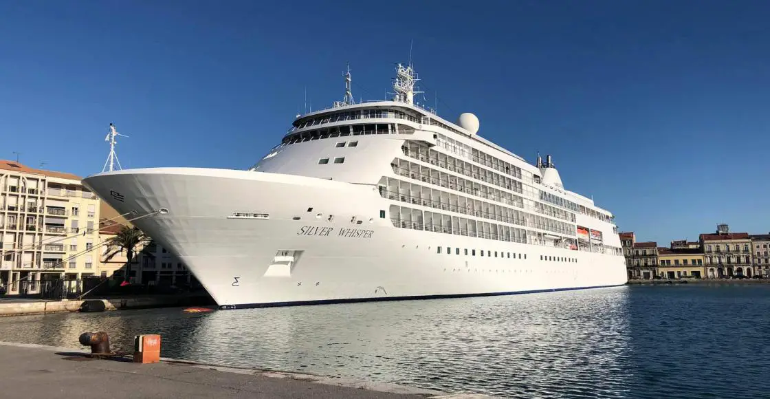 Silversea Cruises Silver Whisper cruise ship sailing from home port