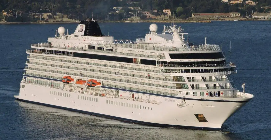 Viking Star cruise ship sailing to homeport