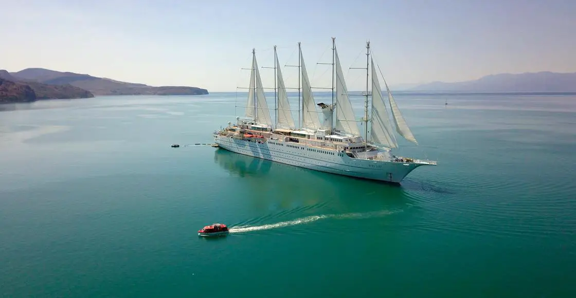 Wind Surf cruise ship sailing from home port